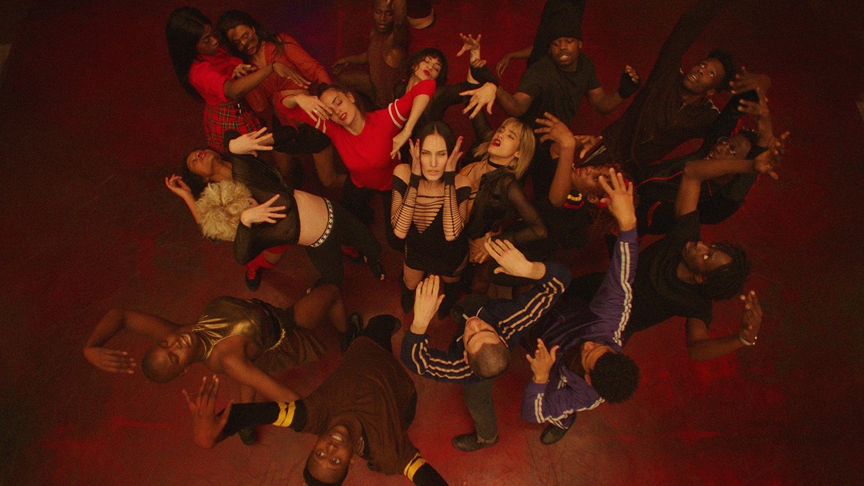 a birds eye view of dancers in the film Climax by Gaspar Noe
